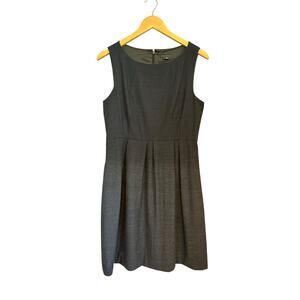 Theory Blainey Wool Fitted Pleated Sleeveless Charcoal Gray Ombre Dress Size 10